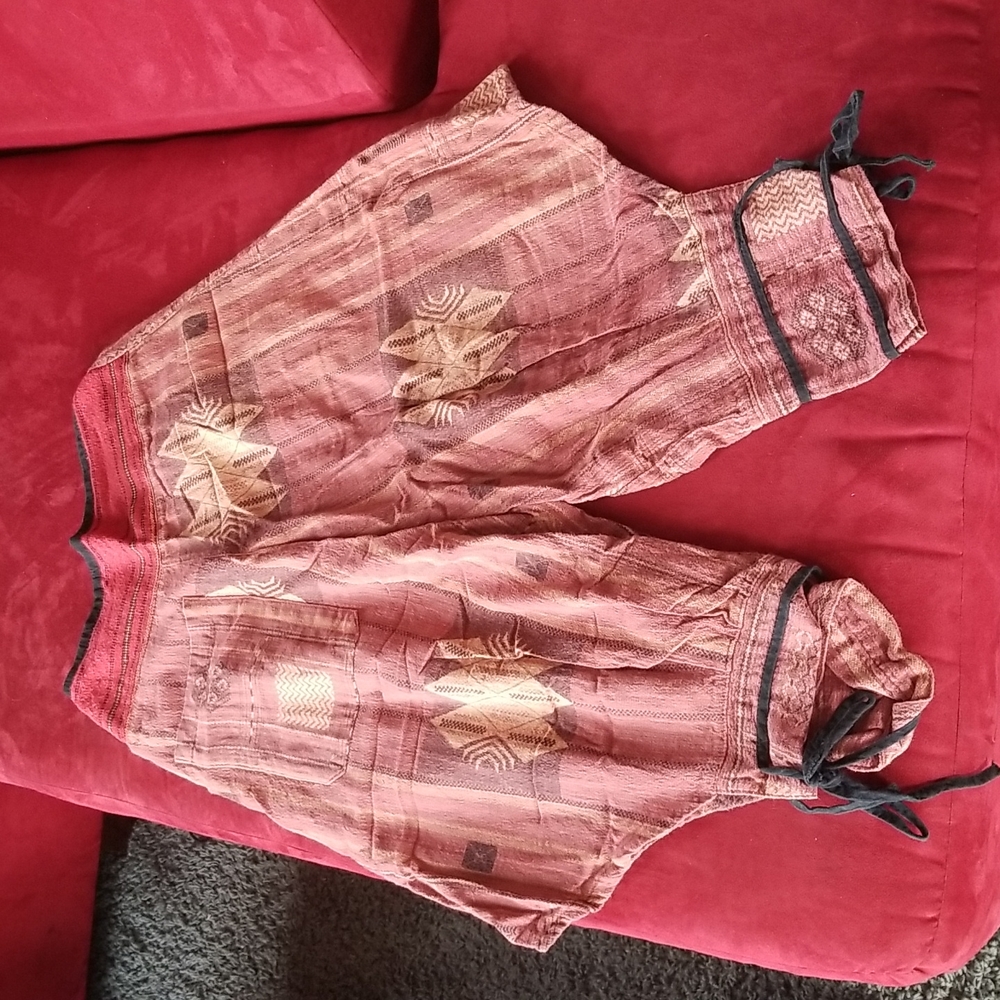 Handmade Harem Pants, Medium, Blood Orange